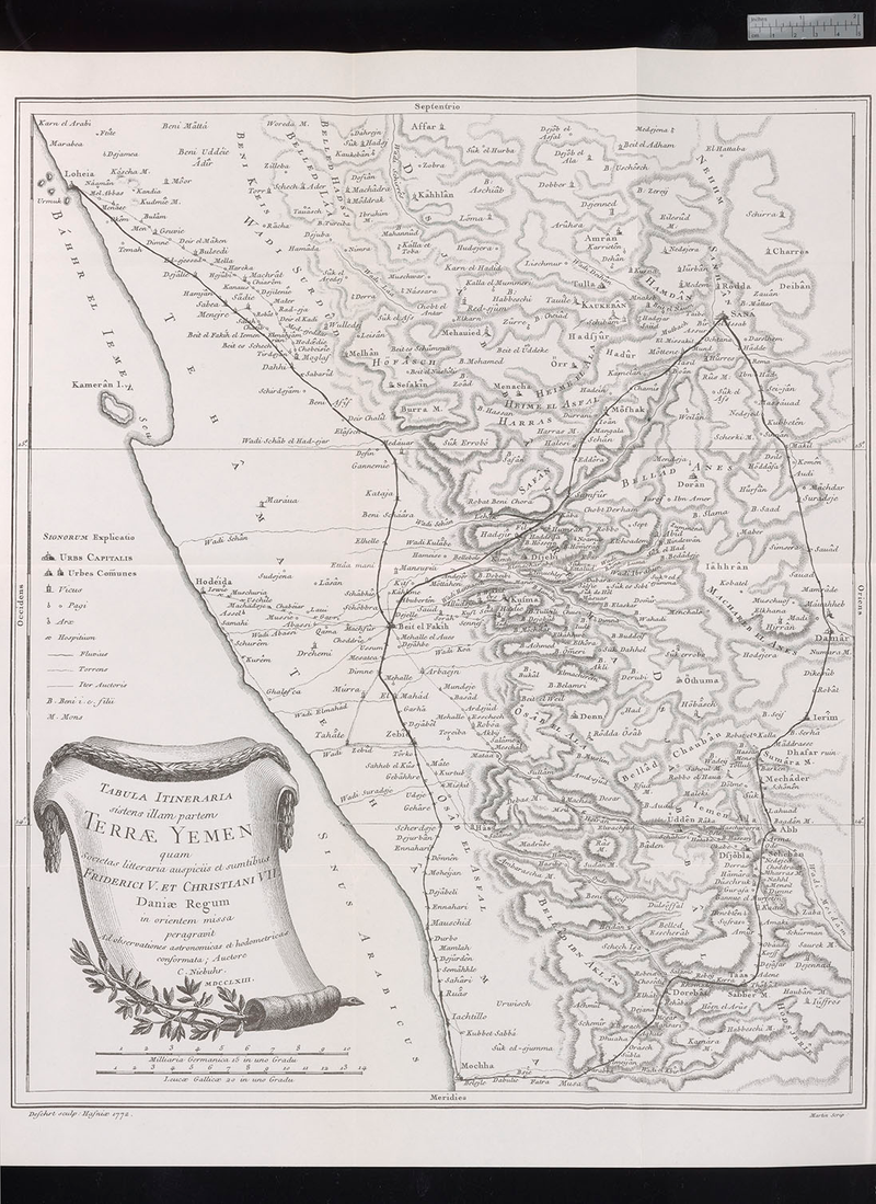 Detail of a map of Yemen created after the Danish expedition. (Image: Wikimedia)